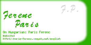 ferenc paris business card